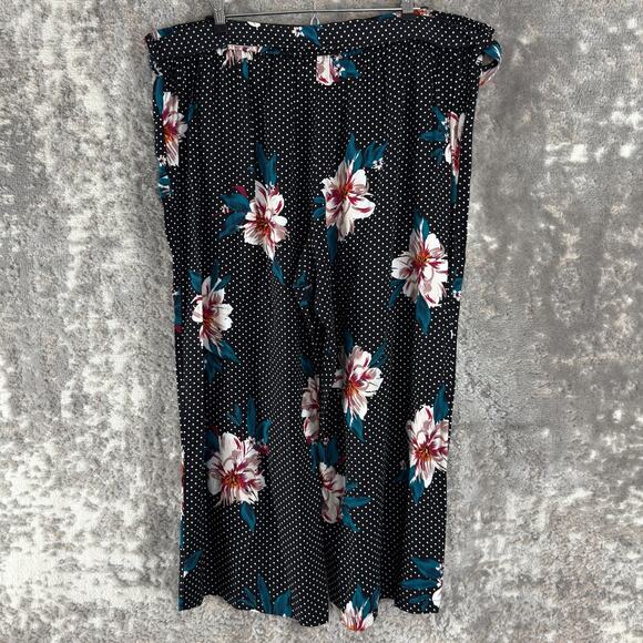 NEW Primark Size 16 Cropped Floral Print Polka Dot Belt Pants Casual NWT - Picture 3 of 10